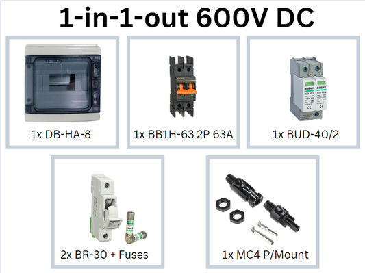 1-In-1-Out Combiner Box (600V DC)