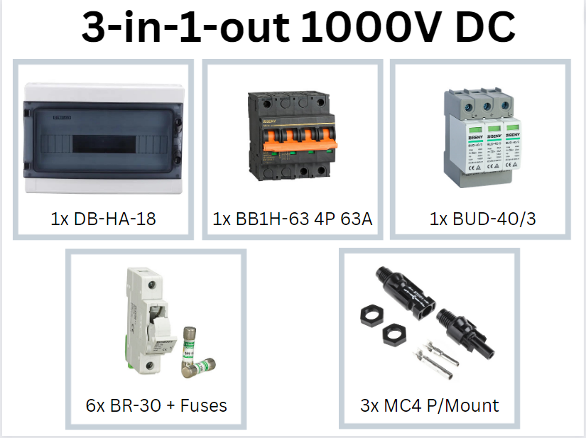 3-In-1-Out Combiner Box (1000V DC)