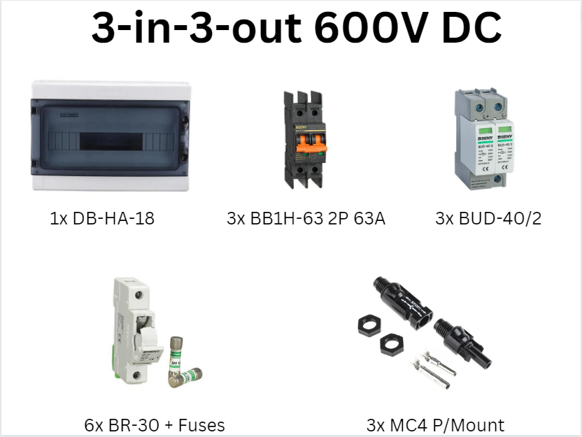 3-In-3-Out Combiner Box (600V DC)