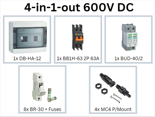 4-In-1-Out Combiner Box (600V DC)