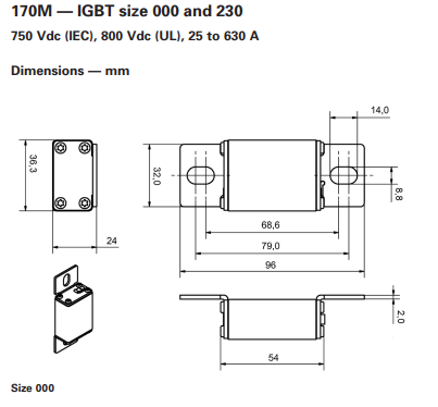 Bussmann/Eaton 170M17_ IGBT Fuse Range (750V DC)