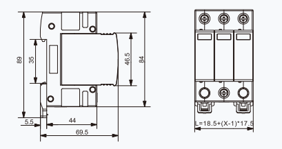 2P AC Surge Protection Device (BUA-40/2, 385V AC)