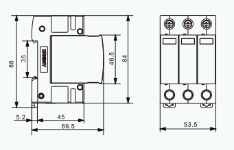 3P Surge Protection Device (BUD-40/3, 1000V DC)